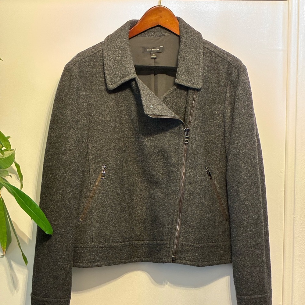 Ann Taylor Charcoal Wool Blend Jacket